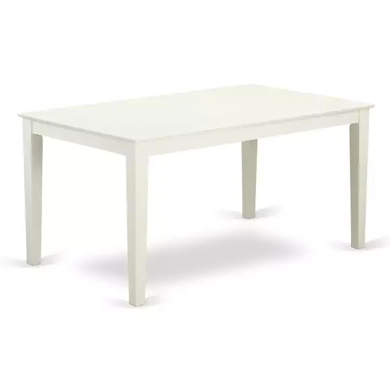 HomeStock Cabo 6 Piece Linen White Dining Set Modern Style 1017