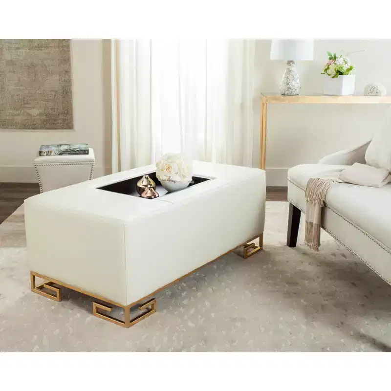 Julian Faux Ostrich Tray Ottoman/Coffee Table - Safavieh