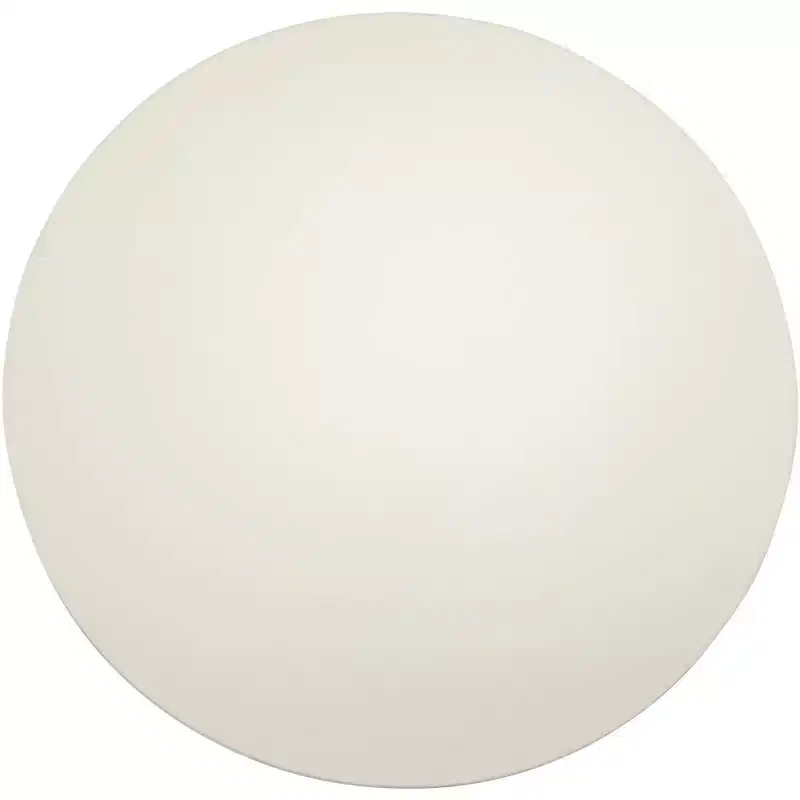 Modern Round Bar Table, Brushed Stainless Steel Base, White Wood Tabletop, 25.5