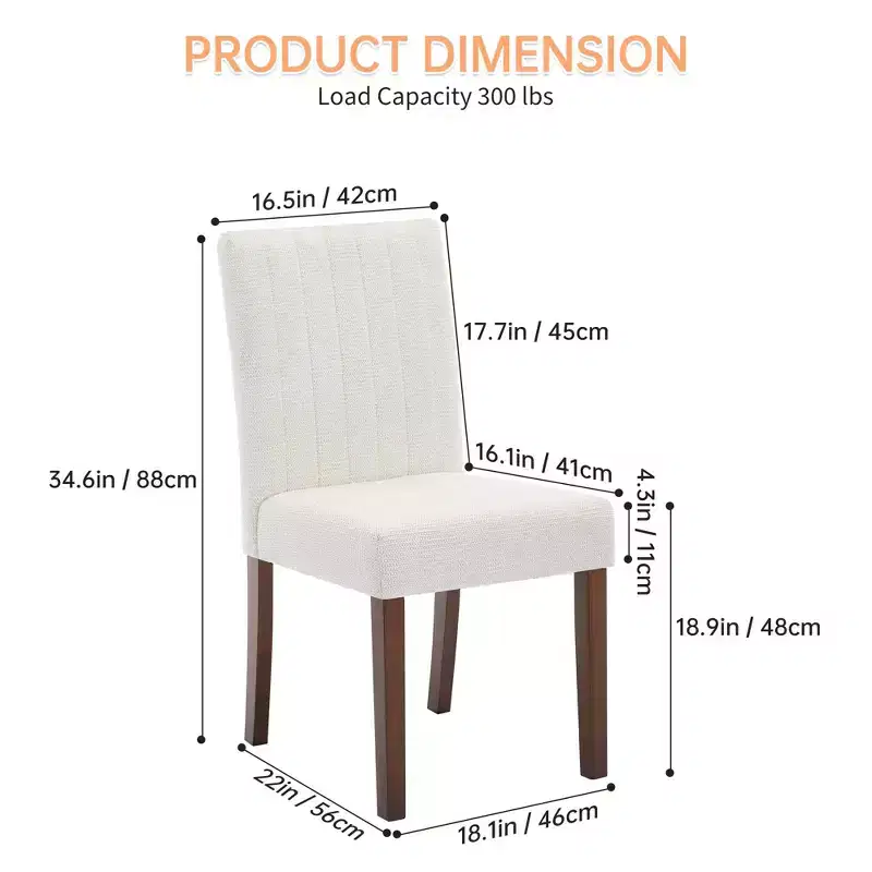 Wood Dining Chair CY-Direct Stripe Base 25018A 2-Pack with Durable Wood Construction, Comfortable Seating, Stylish Design, Easy Assembly