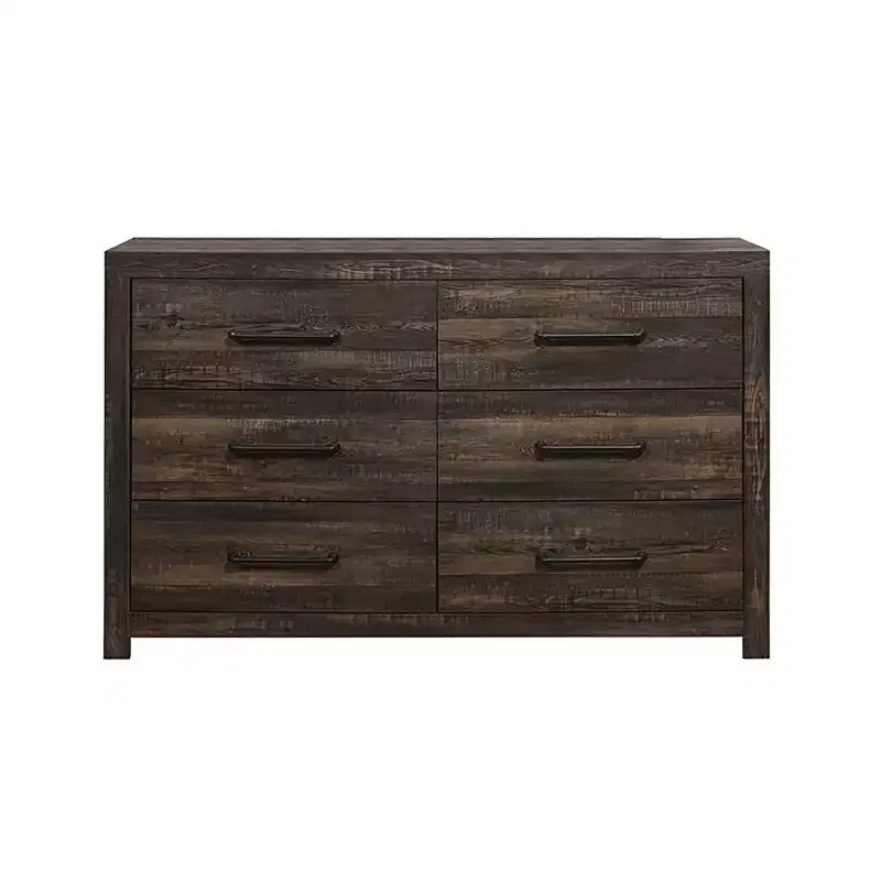 HomeStock 20 in.H Iron Horizontal Dressers with 6 - Drawers in Brown Finish