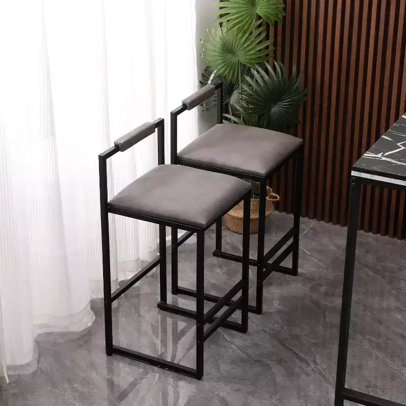 Okak 25 Modern Bar Counter Height Chairs Set of 2, Counter Stools with Backrest&Footrest, Upholstery Barstools Dining Chairs for Kitchen