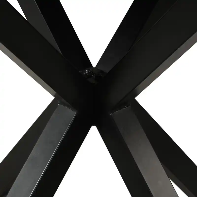 Round Dining Table with Marble Top, Metal Base, 42W