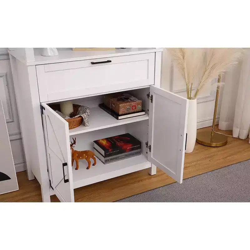 Tall Bookshelf with Drawer, White Bookshelf, 3-Tier Open Shelves, 2 Adjustable Shelves, Large Bookcase , Home