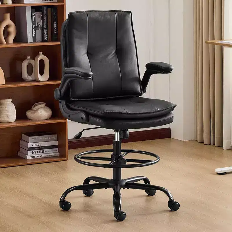 Karl Home | PU Tall Office Chair Drafting Chair With Adjustable Footrest Ring