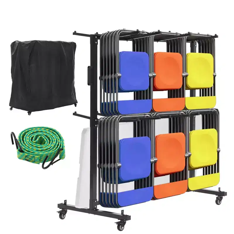 Folding Chair Rack, Heavy-Duty Folding Chair Rack and Table Cart