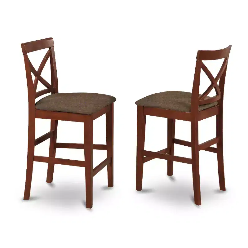 HomeStock Pub Counter Stool-Linen Fabric Bar Height Dining Chair