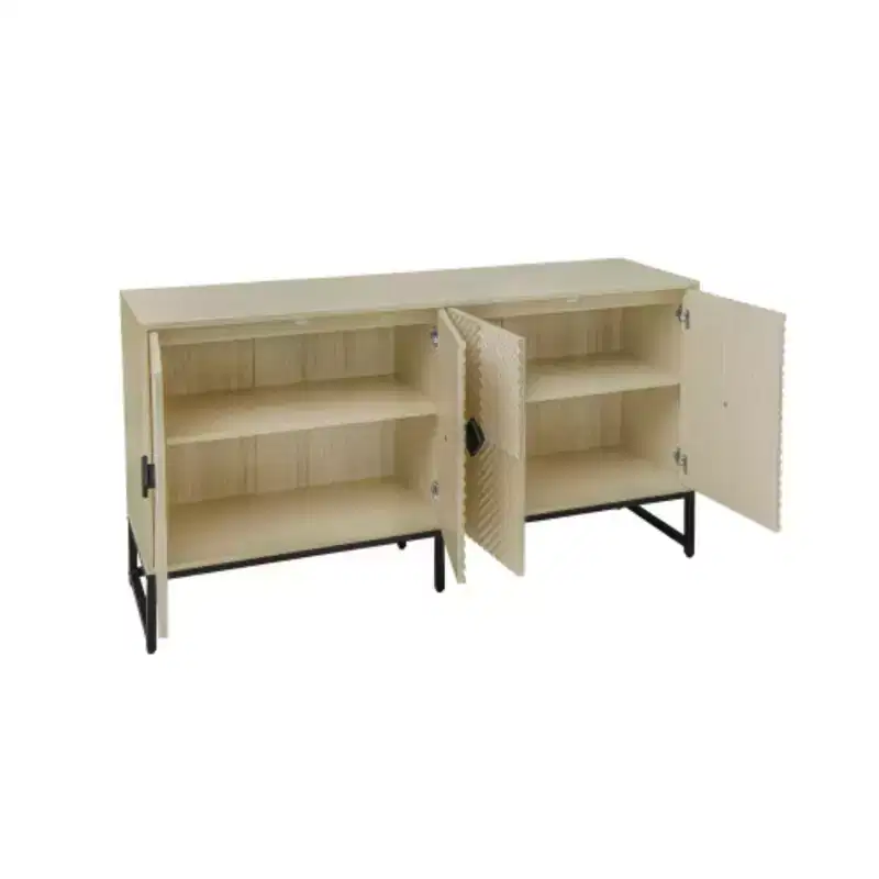 Carved 4 Door Sideboard ,Sideboard Buffet Cabinet With Storage ,Modern Coffee Bar Cabinet With Adjustable Shelf For Living room,Diningroom,Kitchen