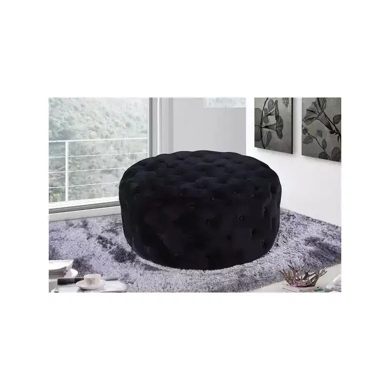 Velvet Tufted Ottoman/Bench