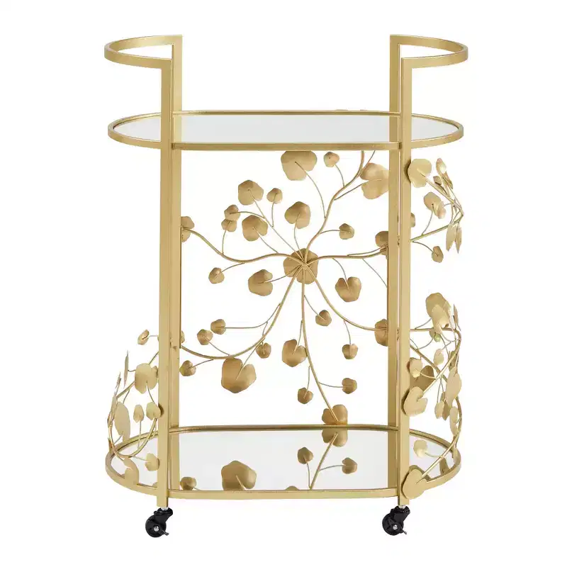 Lindenwood Bar Cart with Mirror - Gold/Mirror - iNSPIRE Q