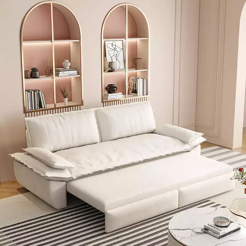 Whisen 3-in-1 Queen Velvet Sleeper Pull Out Sofa Bed, Convertible Loveseat Sofa Couch