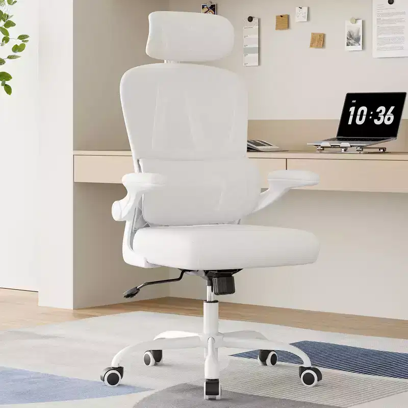 Ergonomic Mesh Office Chair with Adjustable Lumbar Support, Headrest & Flip-Up Armrests