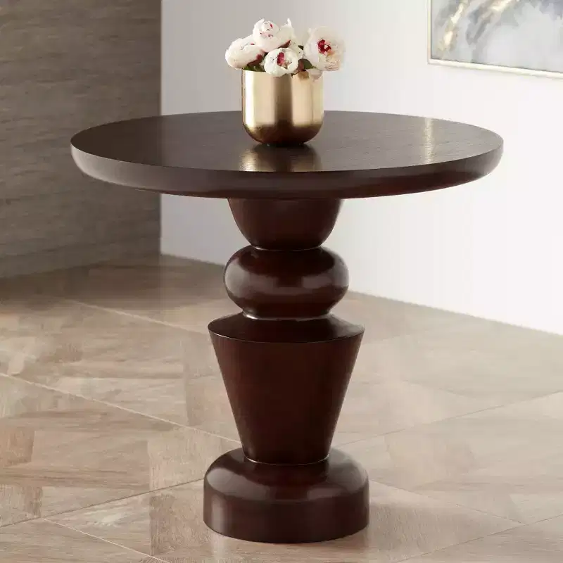 55 Downing Street Glenn 30 Wide Oak Veneer Pedestal Table