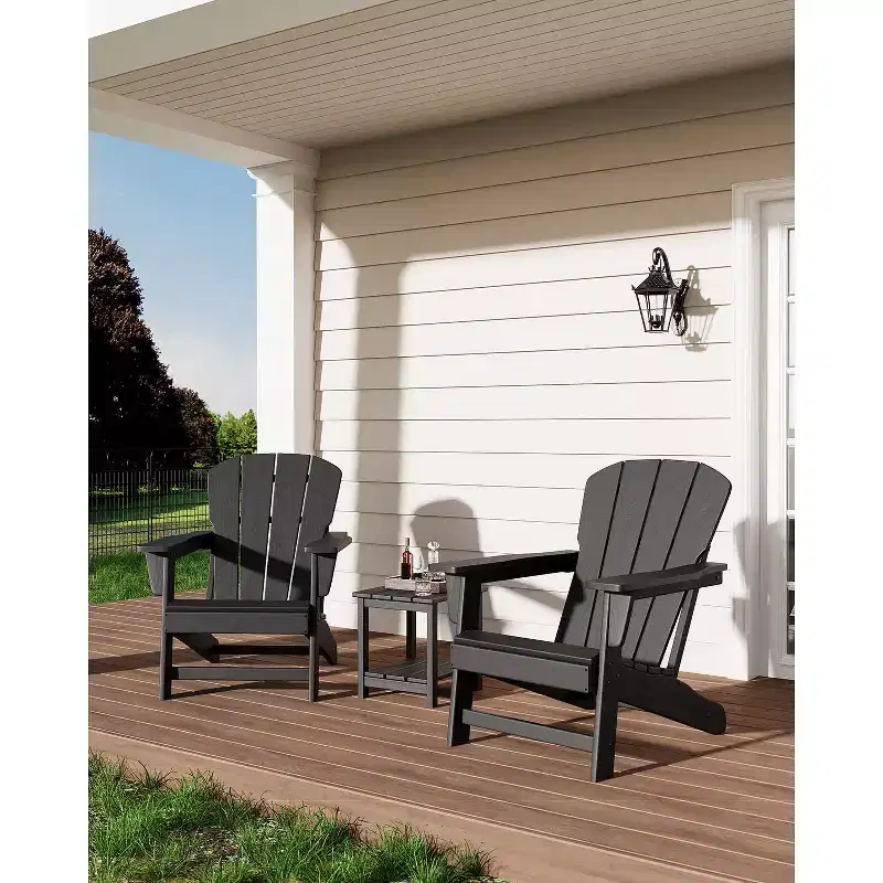 Adirondack Chair, Terrace seating, Outdoor Fire Pit Chairs with High Backrest &, Outside Furniture Chair for Patio, Deck, Backyard, Easy Assembly