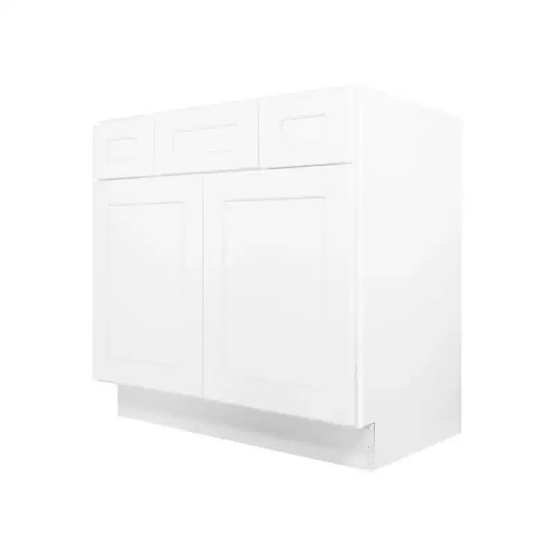 HOMLUX Easy-DIY 2-Drawer Ready to Assemble Bath Vanity Cabinet without Top in Shaker White