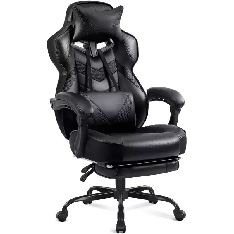 BALHAM TRADE-Luxury Gaming Chair High Back Office Chair with Footrest Massage Lumbar Support Reclining Computer Chair