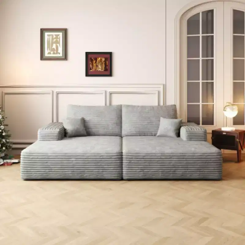 Modern Dual Sleeper Sofa Bed – No Assembly Required, Grey