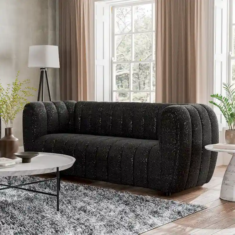 360° Swivel Accent Armchair, Teddy Upholstered Glam Tufted Back Chair for Living Room