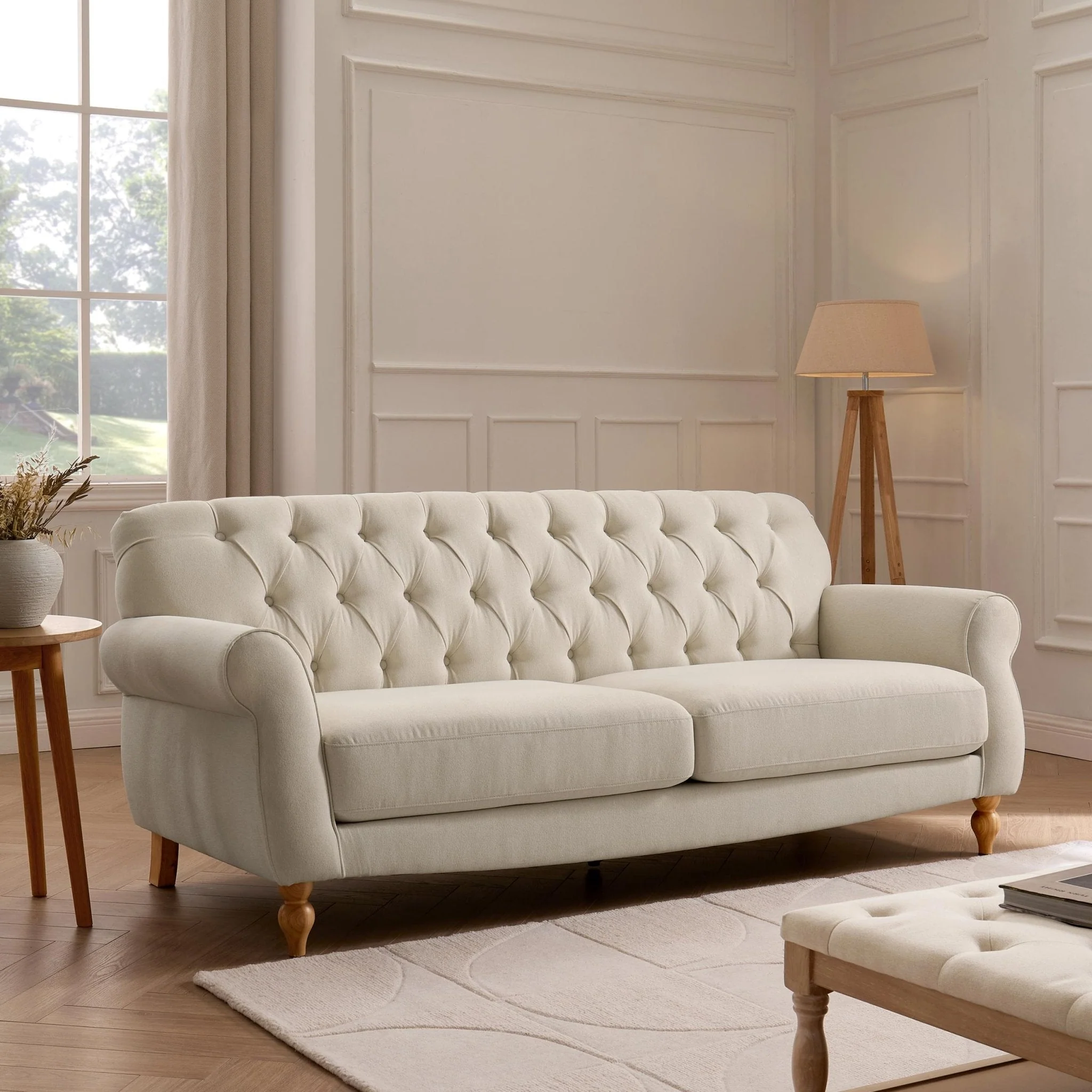 3 Seater Sofa - Cream Linen