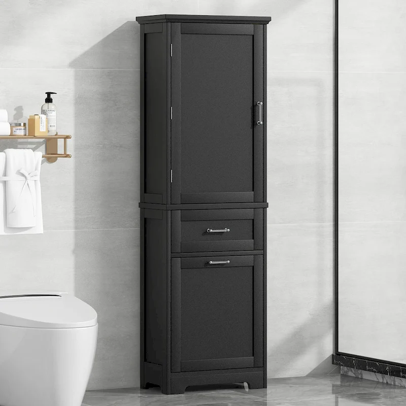 Storage Cabinet with Drawers and Adjustable Shelf