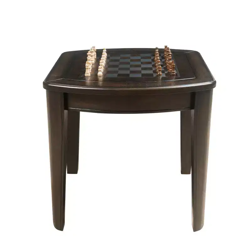 Diletta Game End Table with Chessboard Dark Walnut - Steve Silver Co.: Hardwood & MDF, Reversible Top, Square Shape