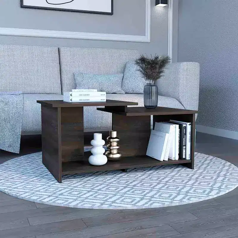 Fun little toys brand Wema 3 Coffee Table, Lower Open Shelf -Espresso